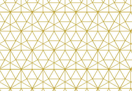 Gold geometric background with rhombus and nodes. Abstract geometric pattern. Golden texture.のイラスト素材