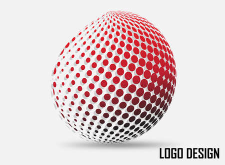 3d Vector Halftone Sphere. Vector Background. Design Elementsのイラスト素材