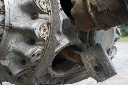 Aircraft engine components, part of an old engine