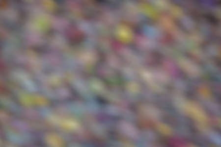 blurred autumn forest bokeh background with small raindrops, autumn forest textureの写真素材