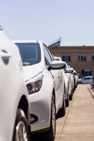 parking of new carsの写真素材
