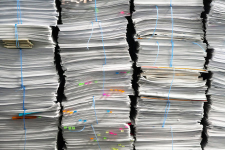 Paper packages for a recycling plantの写真素材
