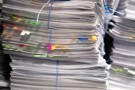 Paper packages for a recycling plantの写真素材