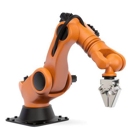 Very high resolution 3d rendering of an industrial robot の写真素材