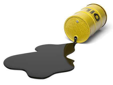 Very high resolution 3D rendering of an oil barrel.の写真素材