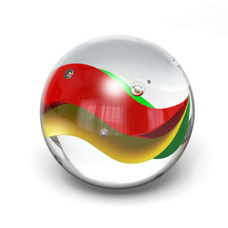 Very high resolution 3d rendering of a glass marble.の写真素材