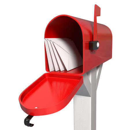 Very high resolution 3D rendering of an open mailbox with some letters inside の写真素材