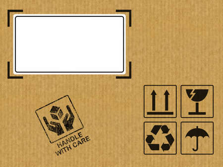 Very high resolution illustration of a box with a white label.の写真素材