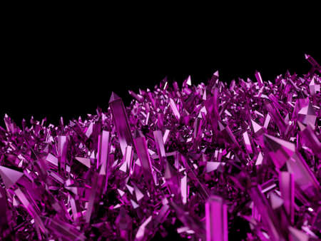 Very high resolution 3d rendering of a large number of amethyst crystalsの写真素材