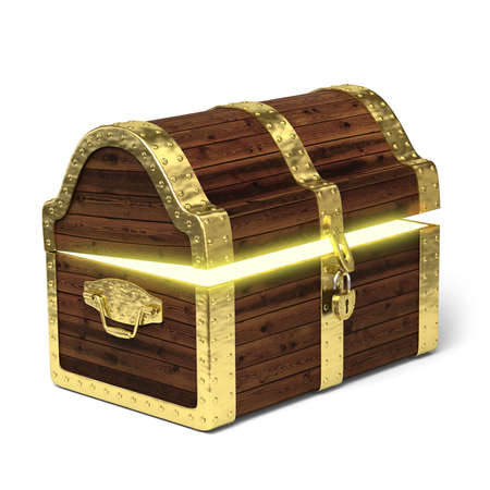 Very high resolution 3D rendering of an old treasure chestの写真素材