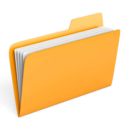Very high resolution 3d rendering of a yellow folder.の写真素材