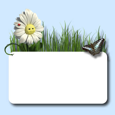 High resolution 3D rendering of a daisy smiling.の写真素材