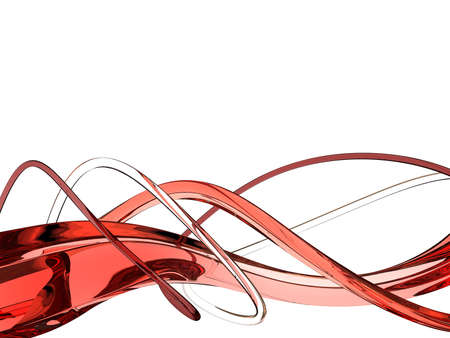 Computer generated background with red wavesの写真素材