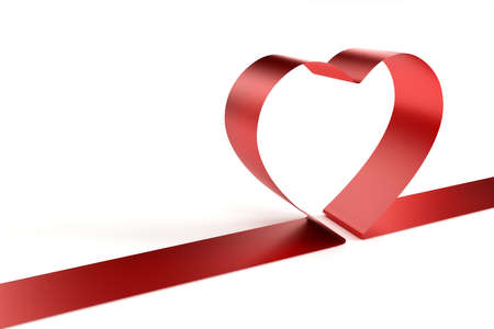 Very high resolution 3D rendering of two hearts on a white plane の写真素材