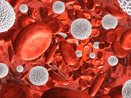 Very high resolution 3d rendering representong blood circulation の写真素材
