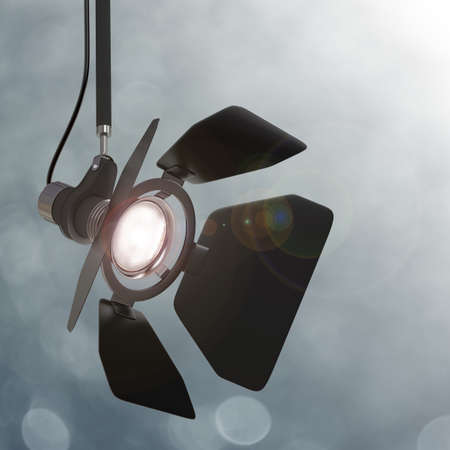 Very high resolution 3D rendering of a professional spotlight の写真素材