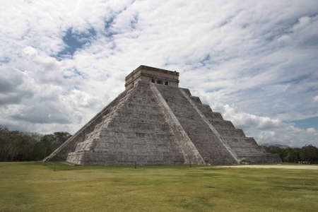 The ancient Maya pyramid of Chichen Itzaの写真素材