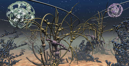 Computer generated abstract futuristic backgroundの写真素材