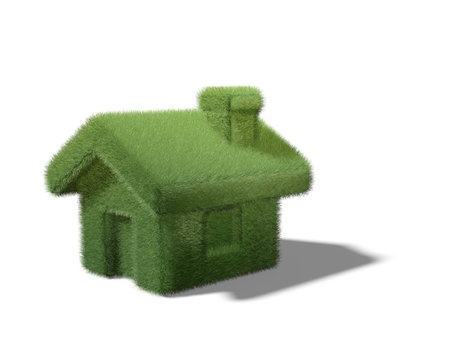 Very high resolution 3d rendering of a grass houseの写真素材