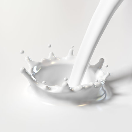 Veri high resolution rendering of a milk dropの写真素材