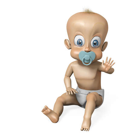 Computer generated cartoon baby characterの写真素材