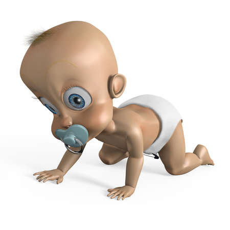 Computer generated cartoon baby characterの写真素材