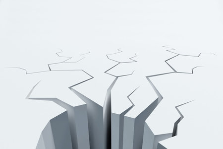 Very high resolution rendering of a crack in the soilの写真素材