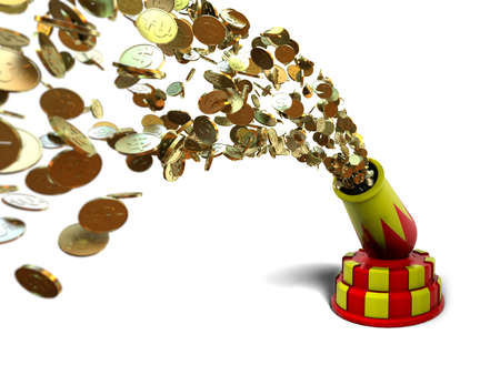 Very hihgh resolution rendering of a money cannonの写真素材