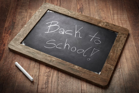 Back to school words on a blackboard