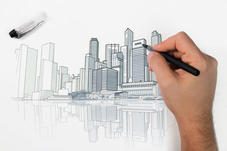 Skyline perspective drawing