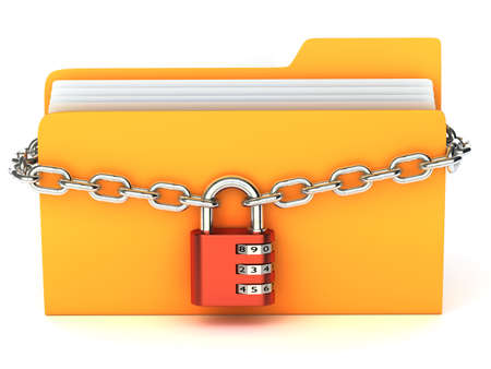 Very high resolution 3d rendering of a yellow folder.の写真素材