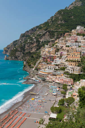 The beautiful Positano on the italian Costiera Amalfitanaの写真素材