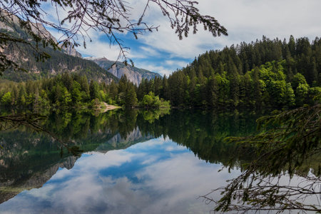 Beautiful Italian lake and alps in Trentino