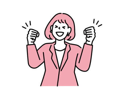 Vision vector illustration. Flat tiny business direction persons concept. Motivation, challenge, effort, women, goals, independence, guts poseのイラスト素材