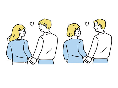 Illustrations of couples, couples, lovers and families.Good friends, marriage, love, love, happiness, future, life planning.のイラスト素材