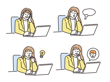 Information, telephone consultation illustrations. operators, investigators, telephone consultations, support, network, troubleshooting.のイラスト素材