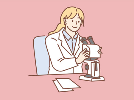 People who study. Scientists, doctors, universities, knowledge, study, medicine.のイラスト素材