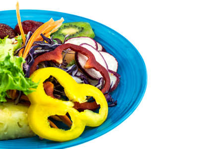 Mixed Salad in blue plateの写真素材