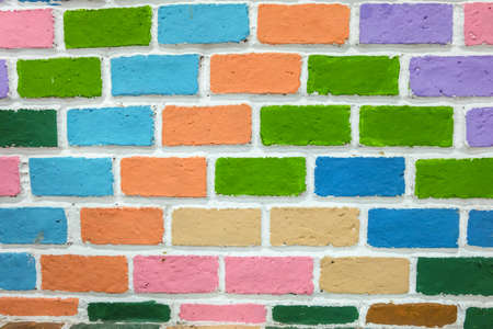 Colorful brick wallの写真素材