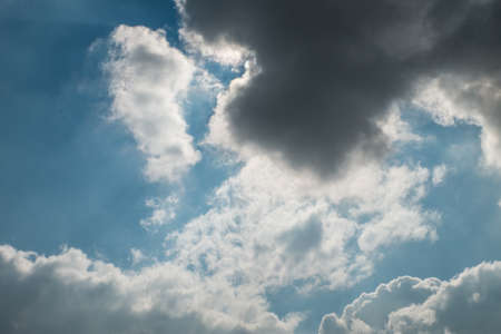 Dramatic sky with black cloudsの写真素材