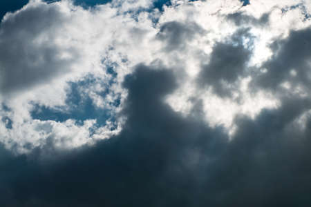 Dramatic sky with black cloudsの写真素材