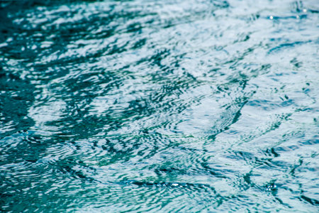 blue Water in  swimming poolの写真素材