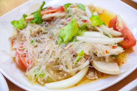 Spicy noodle saladの写真素材