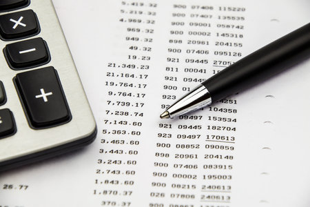 Bank statement and pen