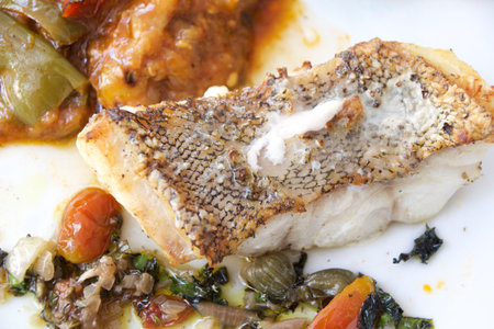 seabass steak cooked in french style