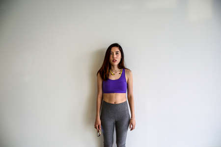 sporty woman -sport, excercise, technology, internet and healthcareの写真素材