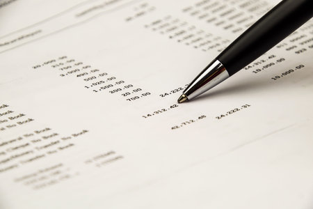 Pen point on Bank statement