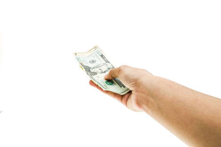 Hand hold dollar moneyの写真素材