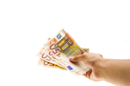 Hand hold euro money