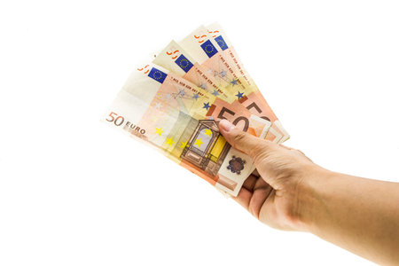 Hand hold euro money